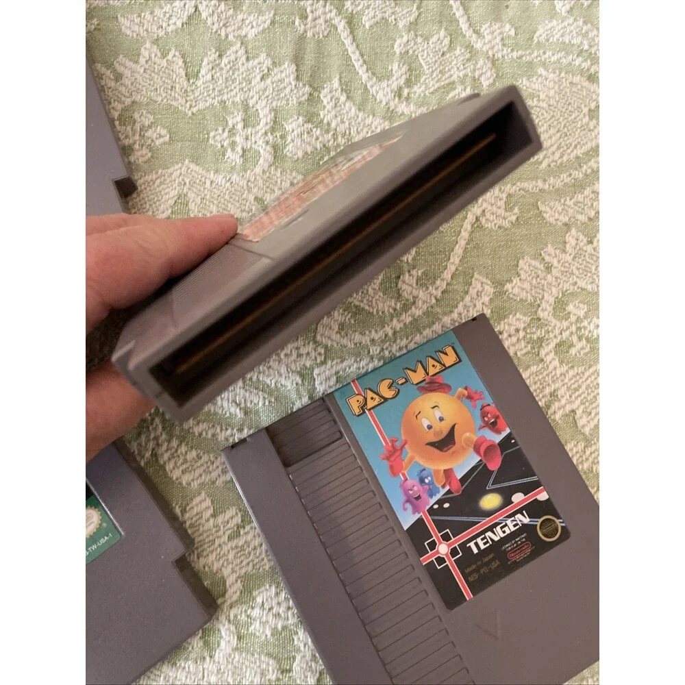 Nintendo NES Game Lot of 4 Pcs Mario Bros. PAC-MAN Tecmo Bowl Double Dribble